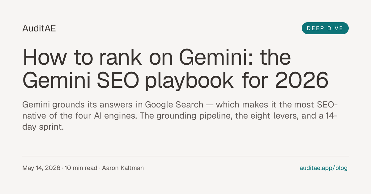How to Rank on Gemini: 2026 SEO Playbook | AuditAE